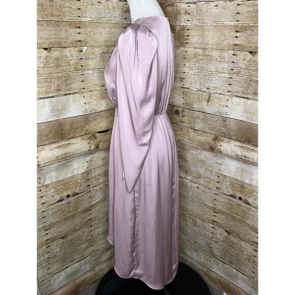 EXPRESS FLATTERING COCKTAIL DINNER PARTY DATE NIGHT TIRED FAUX WRAP GATSBY DRESS - Picture 2 of 8